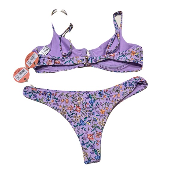 B Swim Beachfront Blooms Bikini set suit Aruba top Havana Bottom Medium $180 - Picture 5 of 8